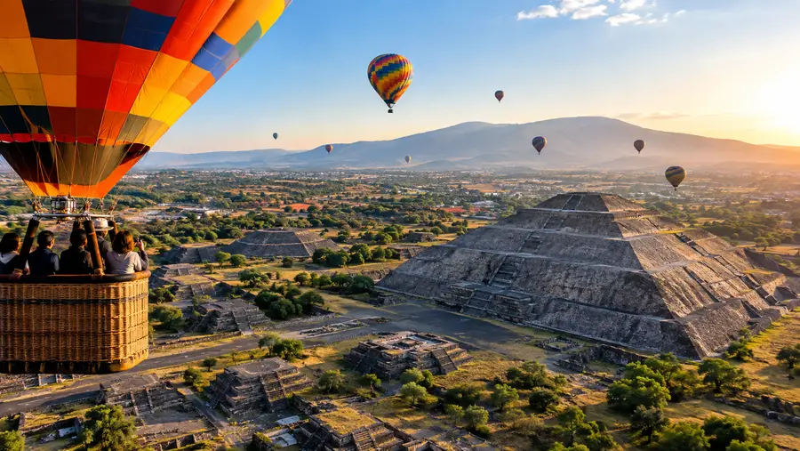 Hot Air Balloon Flight Over Teotihuacan Pyramids: Aerial Views and Guide
