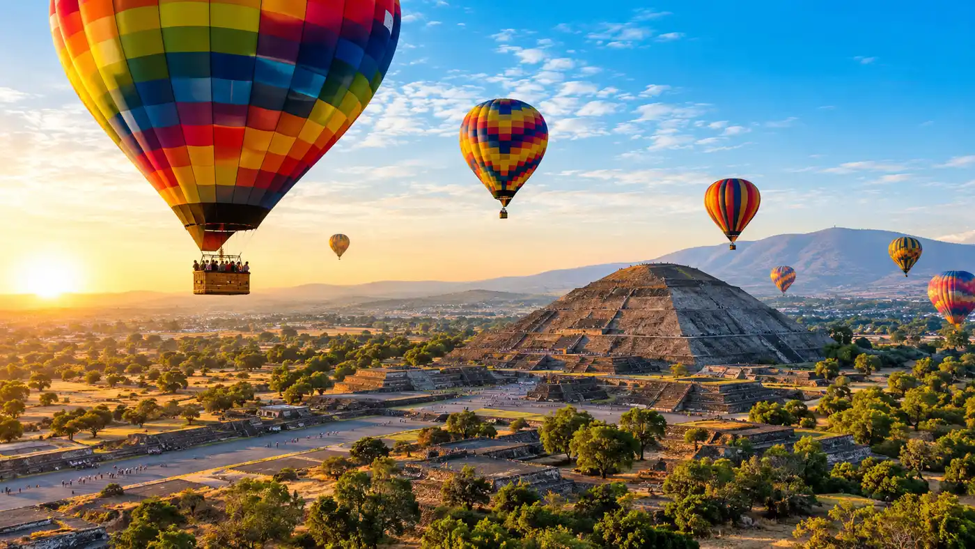 Mexico City to Teotihuacan Hot Air Balloon Day Tour Itinerary